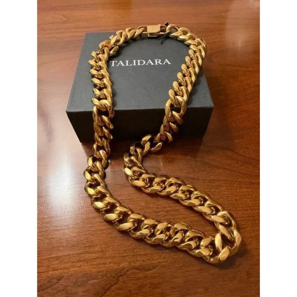 Talidara Gold Cuban Link Chain Necklace